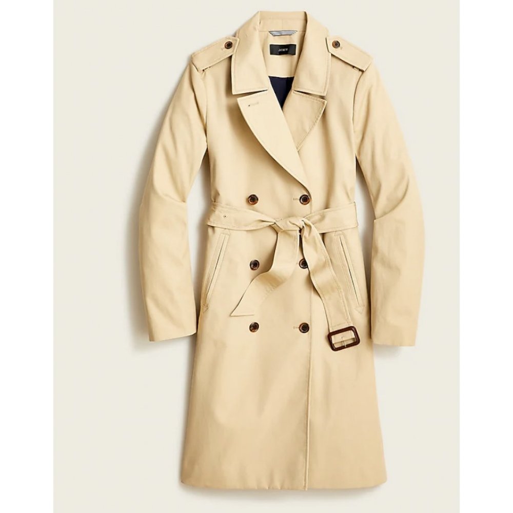 NWOT J. Crew Women's $228 2011 Icon Trench Coat - Khaki Size 0